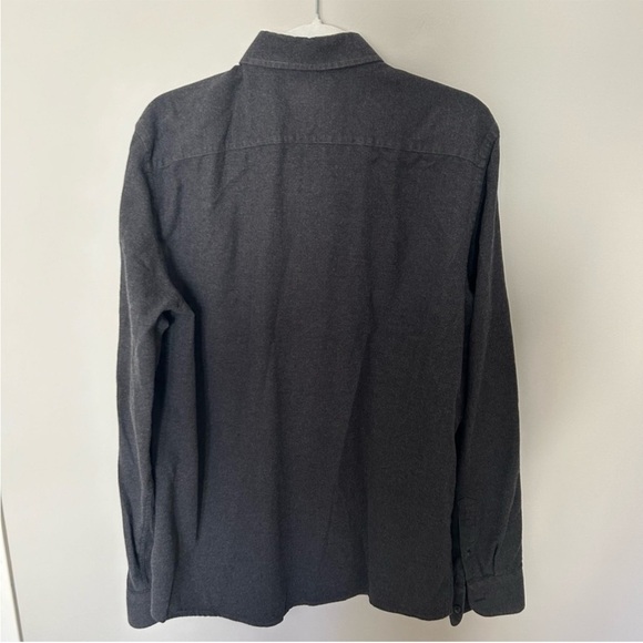 Men's UNTUCKit Costanti Dark G Dark Gray Flannel Shirt Grey Slim Fit XLarge - Picture 5 of 6
